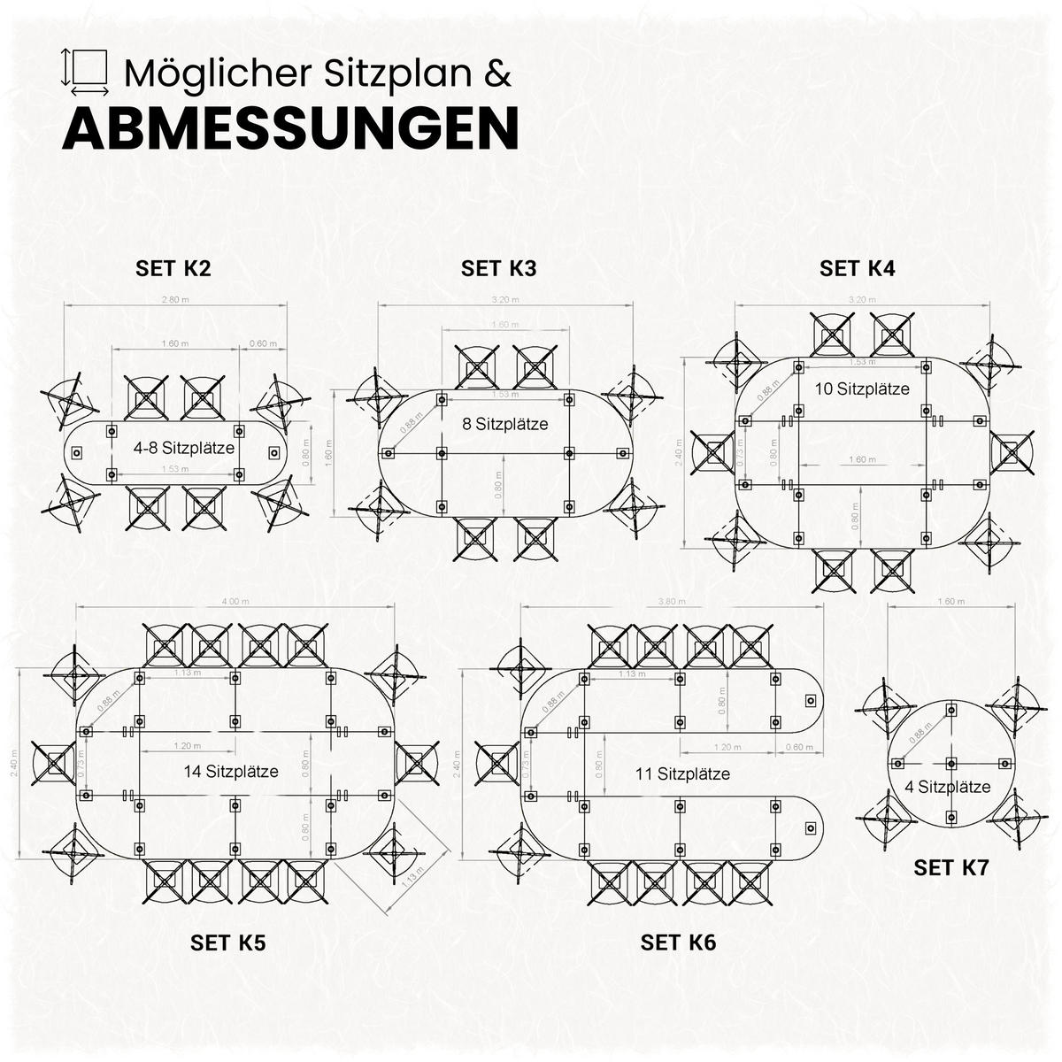 KONFERENZTISCH-SETS Serie-K 80/280/74 cm in Buchefarben - Buchefarben, Holzwerkstoff (80/280/74cm) - bümö