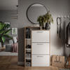 SCHUHKOMMODE Orlando Sonoma 80 x 128.3 cm mit 3 Fächern - Weiß/Sonoma Eiche, Holzwerkstoff (80/128.3/24.2cm) - Vicco