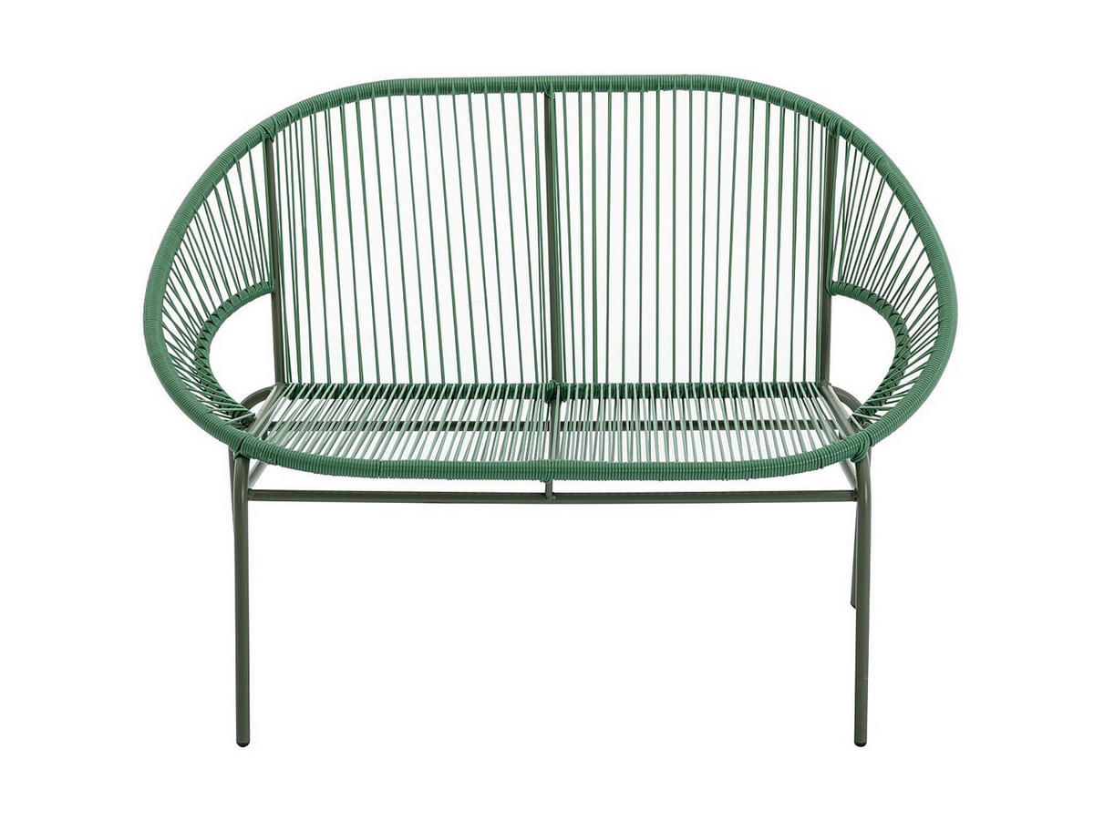 GARTENSITZGRUPPE im Set - 4 Personen - Harz, Glas - Khaki - - Schlammfarben, Glas - Vente-Unique