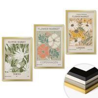 WANDBILDER 3er Set - 40x60 cm Goldrahmen - Blumenmotive aus Städten auf der ganzen Welt - Goldfarben, Kunststoff (40/60cm) - ArtPrintCave