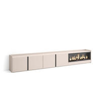 LOWBOARD, Beige, 315/35/50cm, Kamin mit Feuereffekt XXL - Beige, Holzwerkstoff (315/50/35cm) - Skraut Home