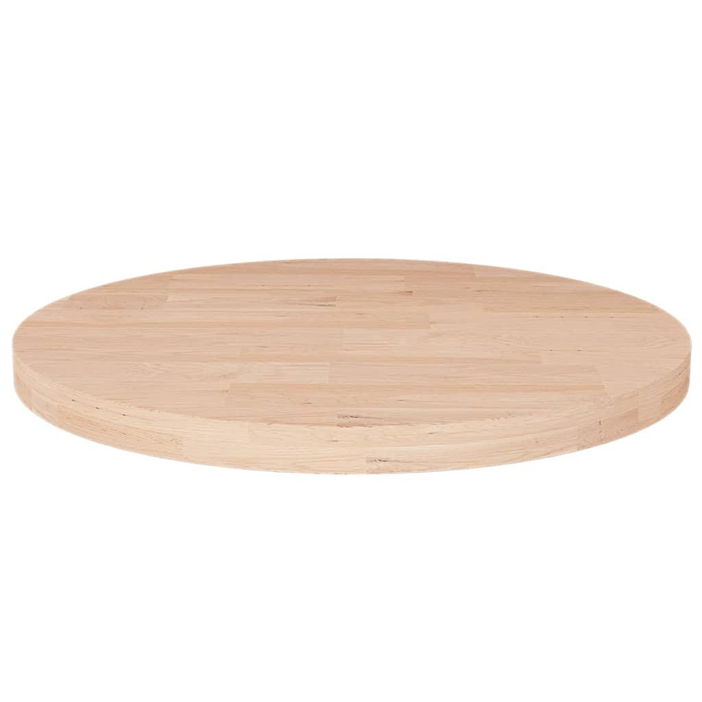 TISCHPLATTE Runde Ø40/2,5 Cm Unbehandeltes Massivholz Eiche - Naturfarben, Holz (40/40/2.5cm) - vidaXL