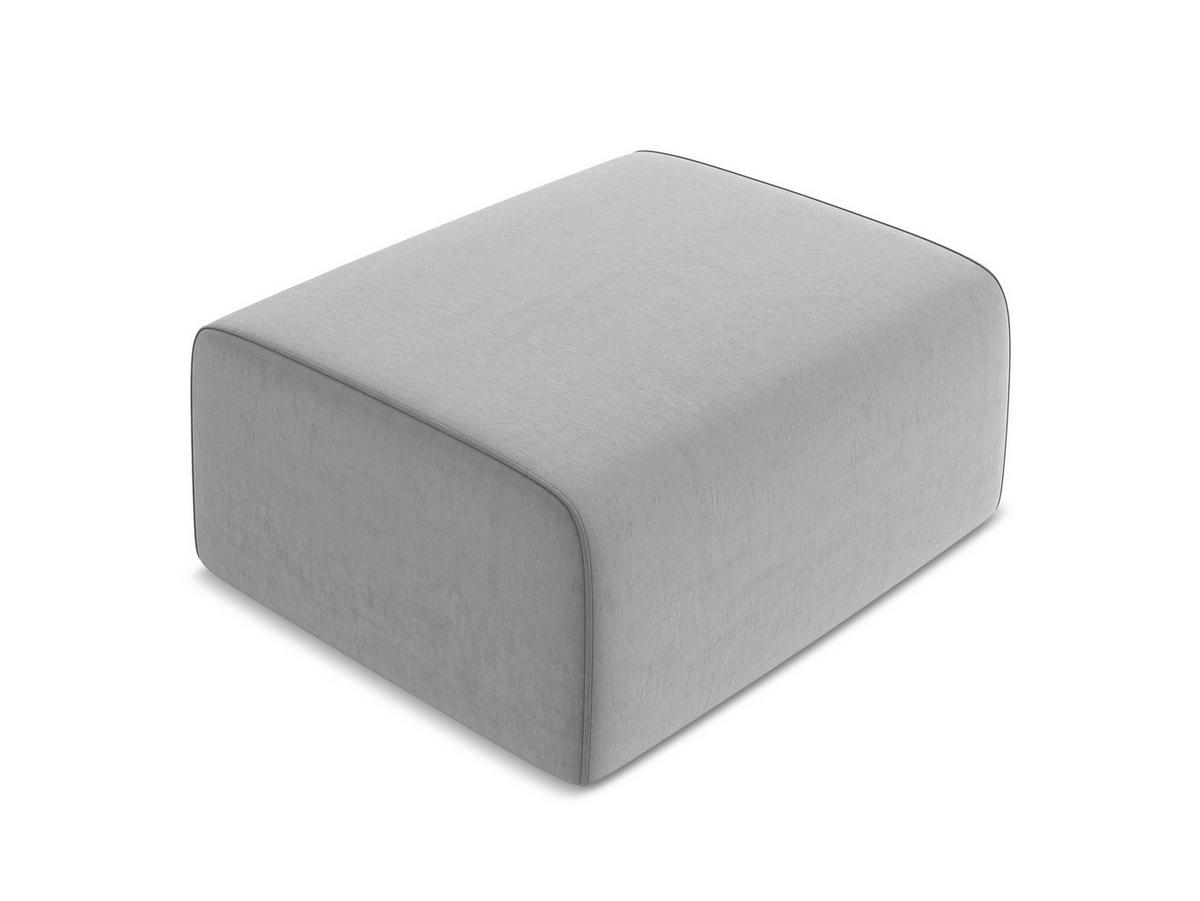 POUF Samt Stoff Grau - Creme/Schwarz, Kunststoff/Textil (90/80/60cm) - Makamii