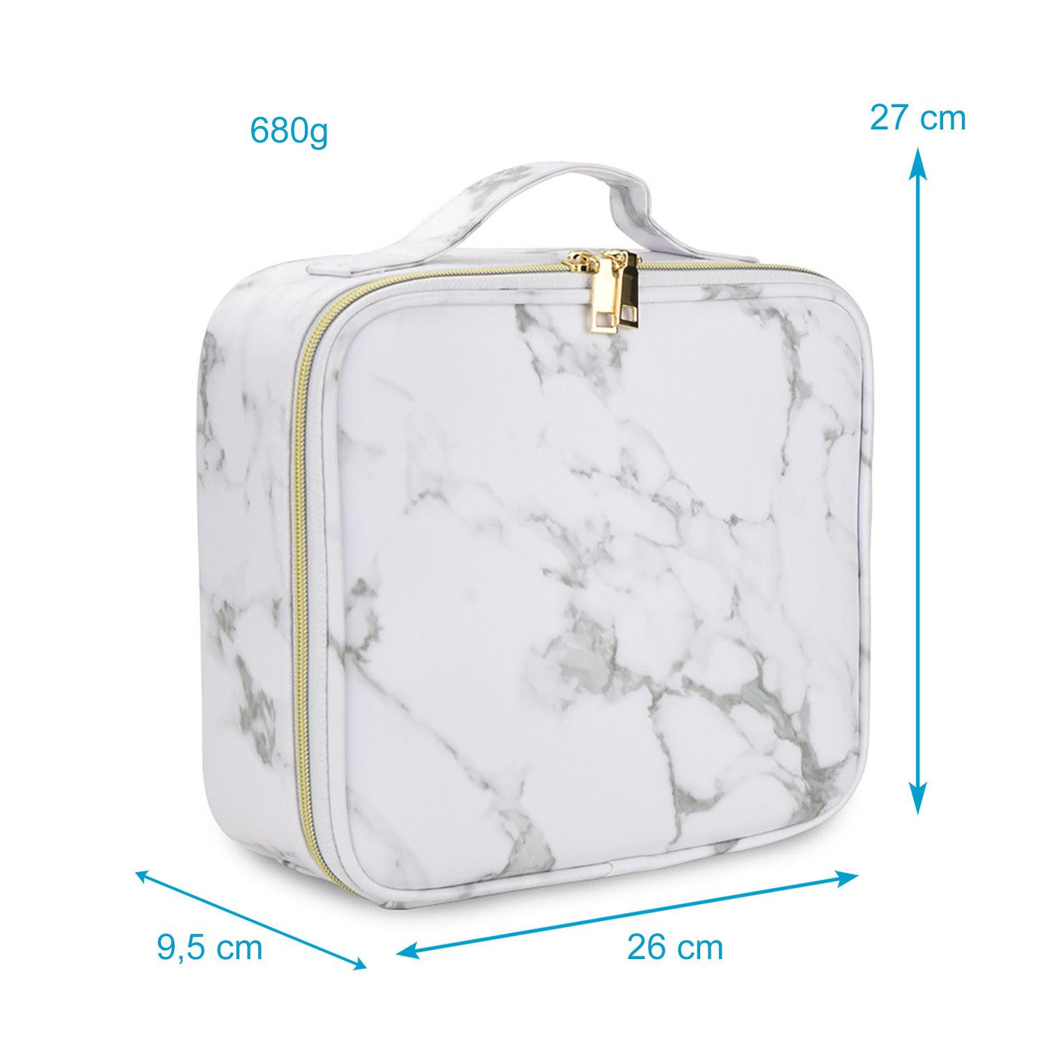 MAKE-UP-TASCHE mit anpassbaren Innenfächern - Grau, Kunststoff (23.4/9.5/26cm) - Intirilife