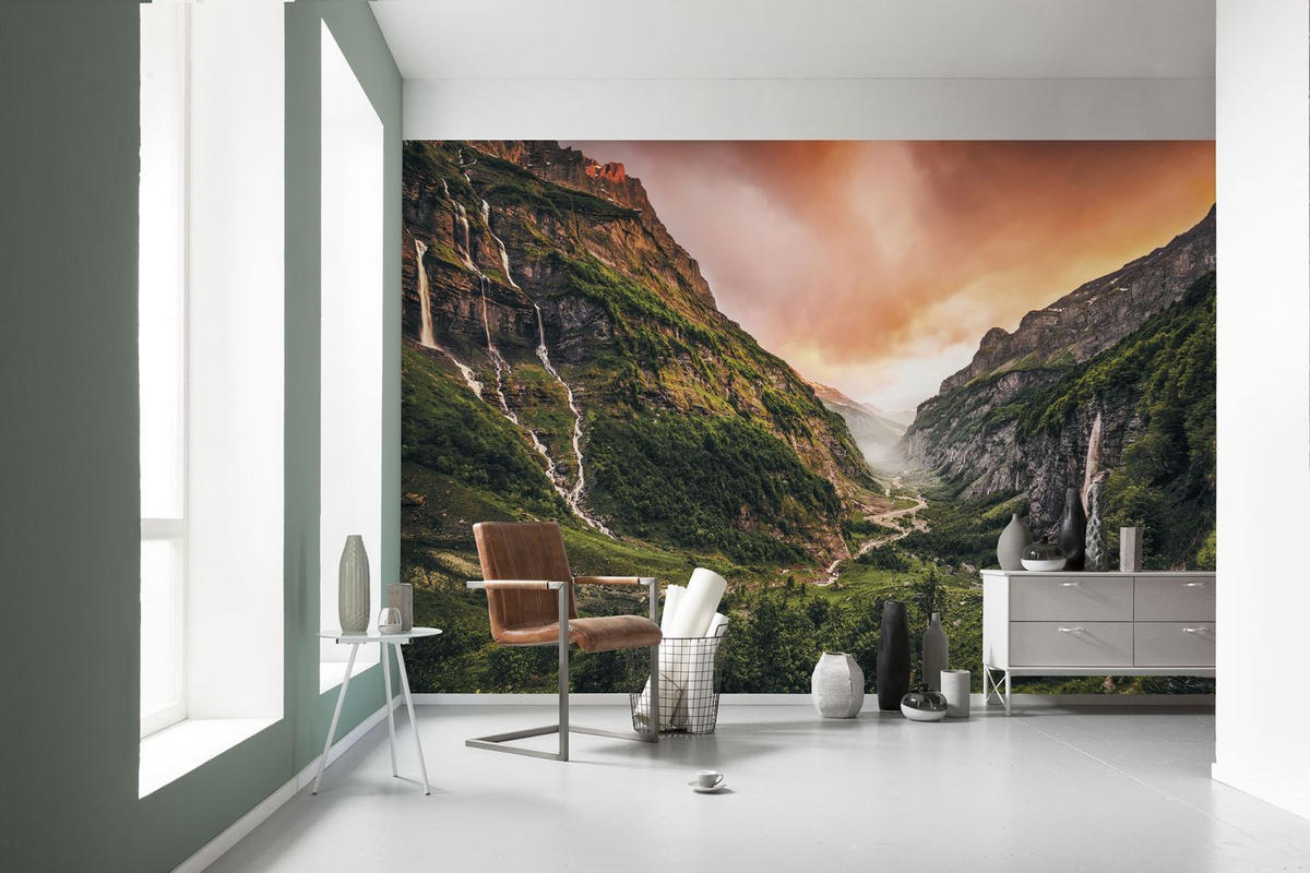 FOTOTAPETE Landschaft 400 x 250 cm - Pink, Papier (400/250cm) - Sanders & Sanders
