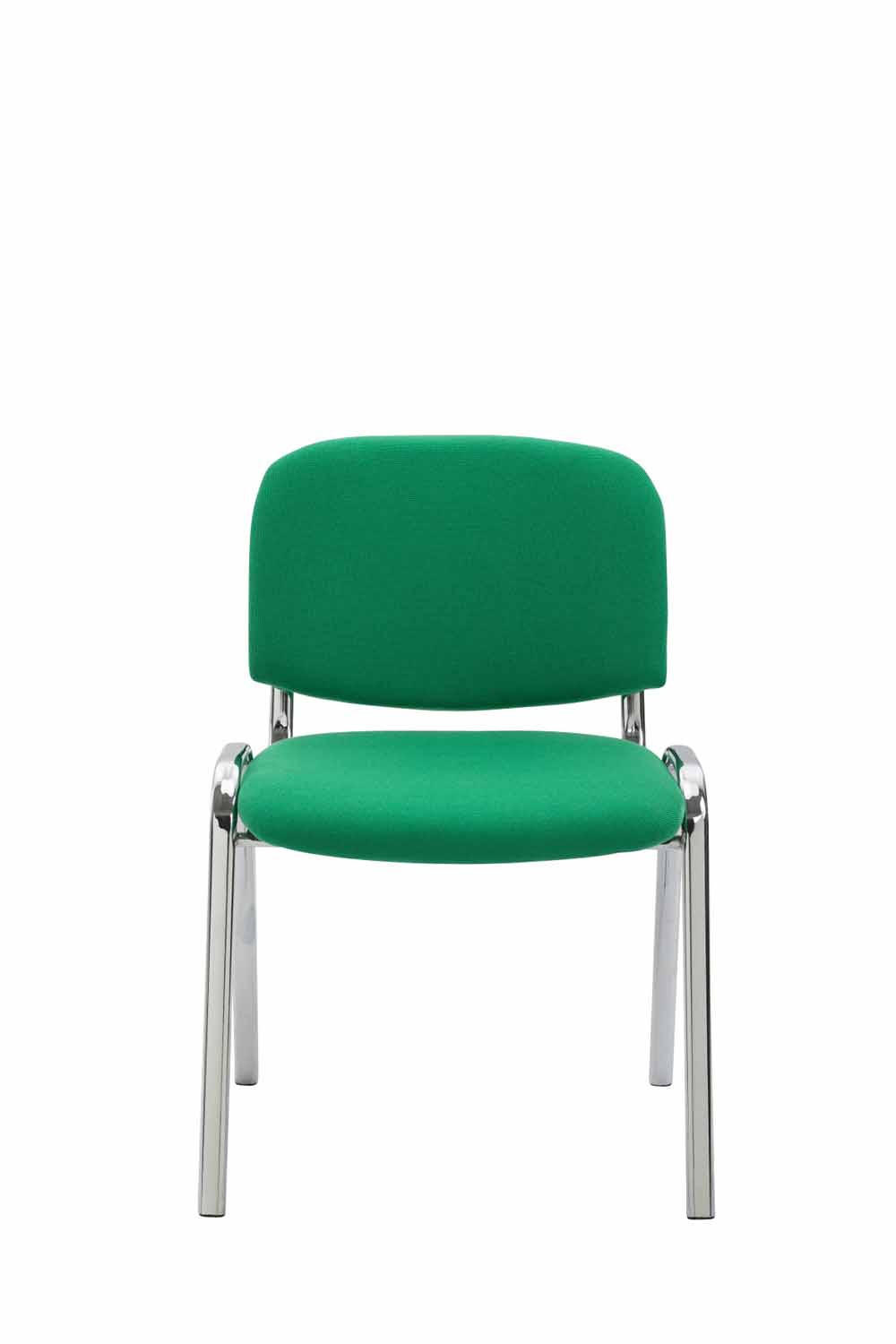 BESUCHERSTUHL Keen mit Stoffbezug, Gestell in Chromoptik / Bezug Grün - Chromfarben/Grün, Textil/Metall (53/83/53cm) - TPFLiving