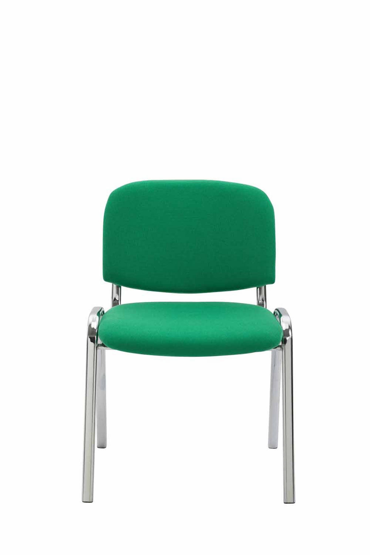 BESUCHERSTUHL Keen mit Stoffbezug, Gestell in Chromoptik / Bezug Grün - Chromfarben/Grün, Textil/Metall (53/83/53cm) - TPFLiving