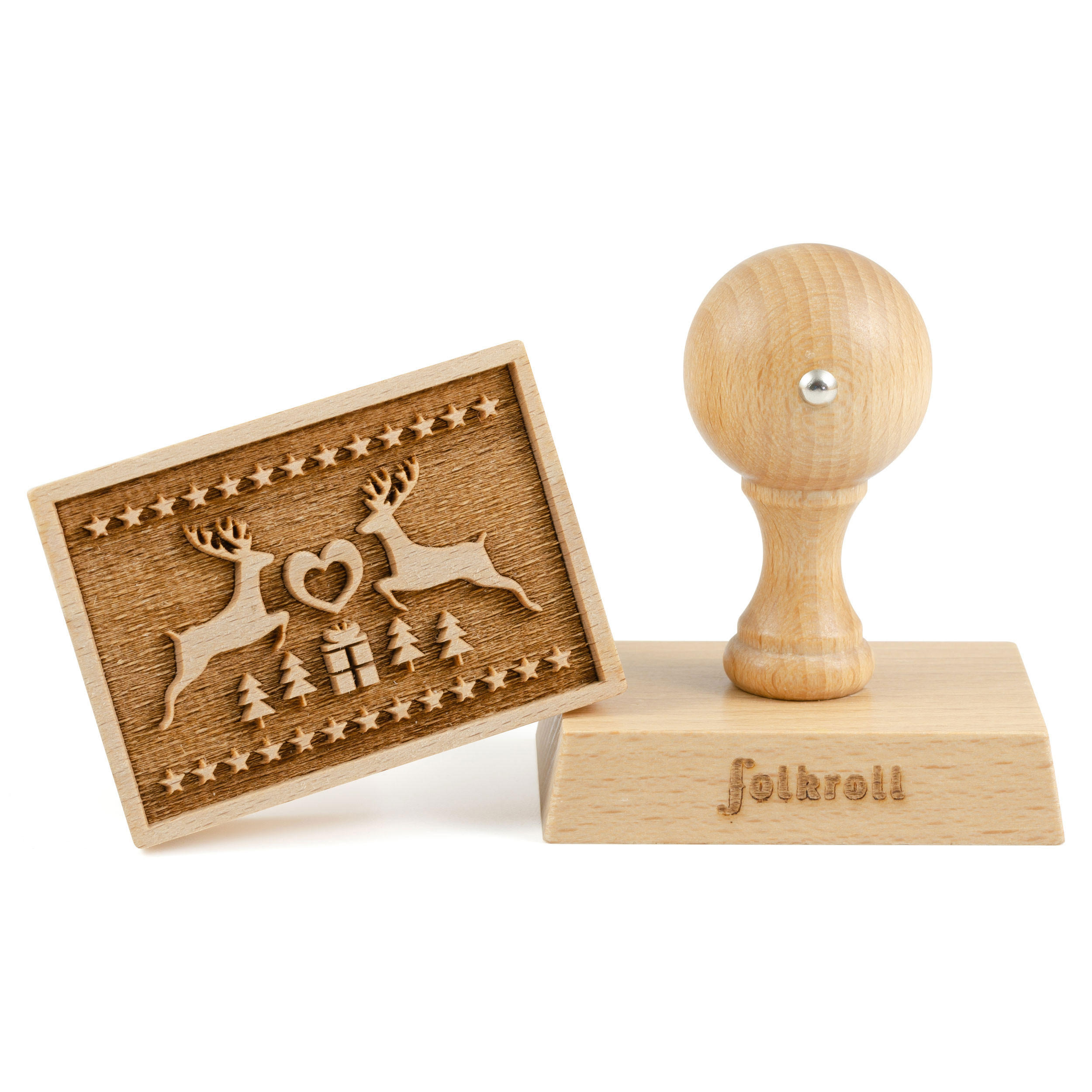 KEKSSTEMPEL Magische Weihnacht, 70x50 mm, Buchenholz - Braun, Holz (7/7/5cm) - Folkroll