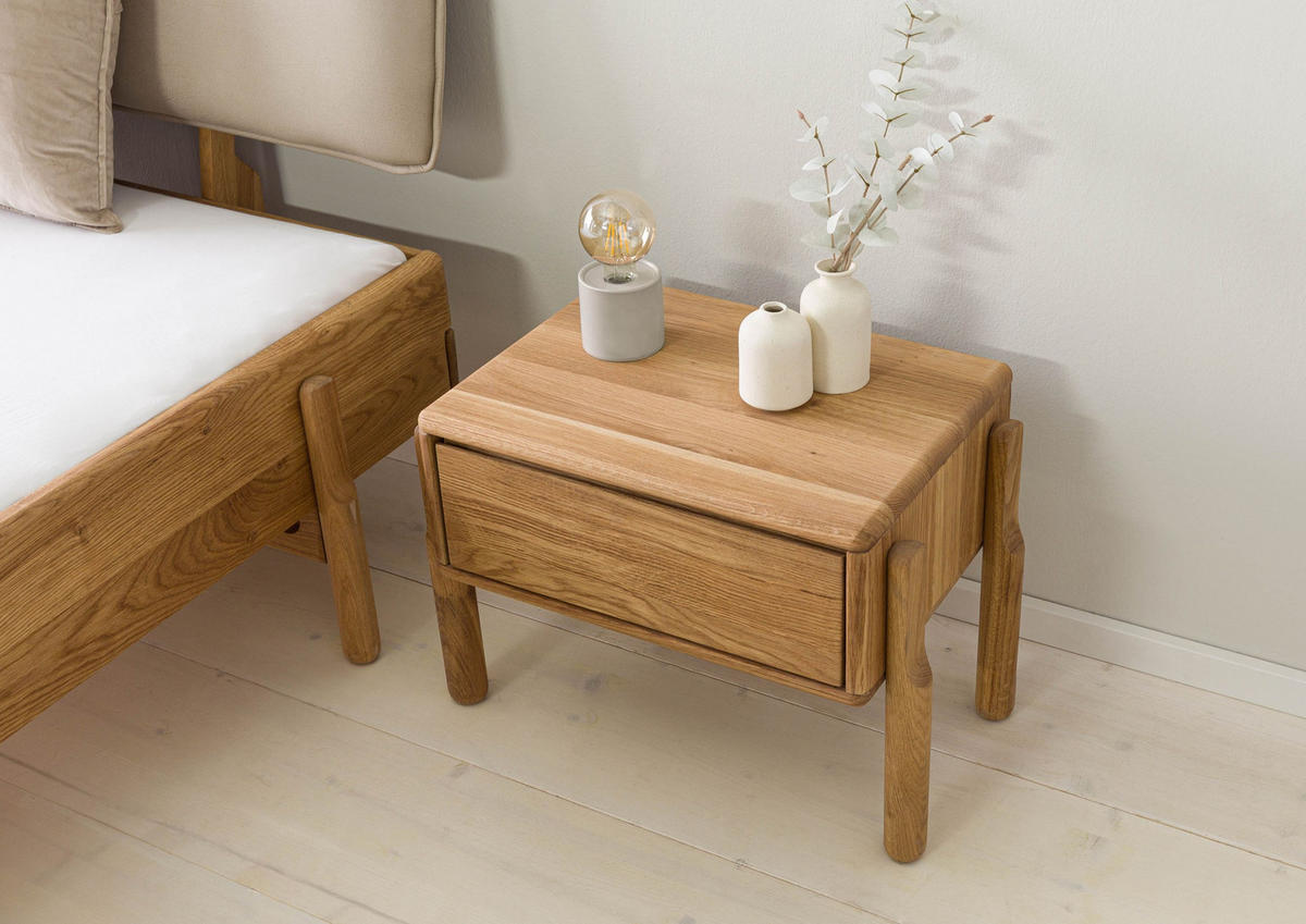 NACHTTISCH Eiche 58x36x41 natur geölt KIEL #10 - Braun, Holz (58/41/36cm) - Massivmoebel24
