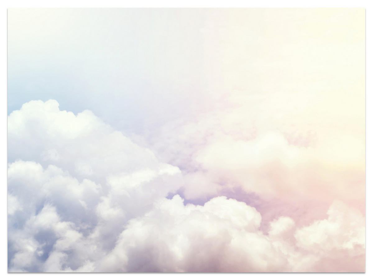 FOTOTAPETE für Schlafzimmer Blau Rosa Himmel Wolken 500x350 - Blau/Beige, Papier (500/350cm) - Muralo