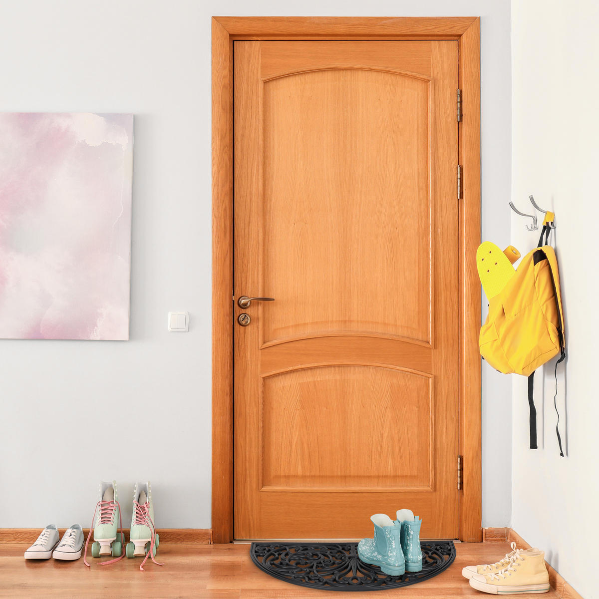 FUßMATTE - Schwarz, Kunststoff (75/45cm) - Relaxdays