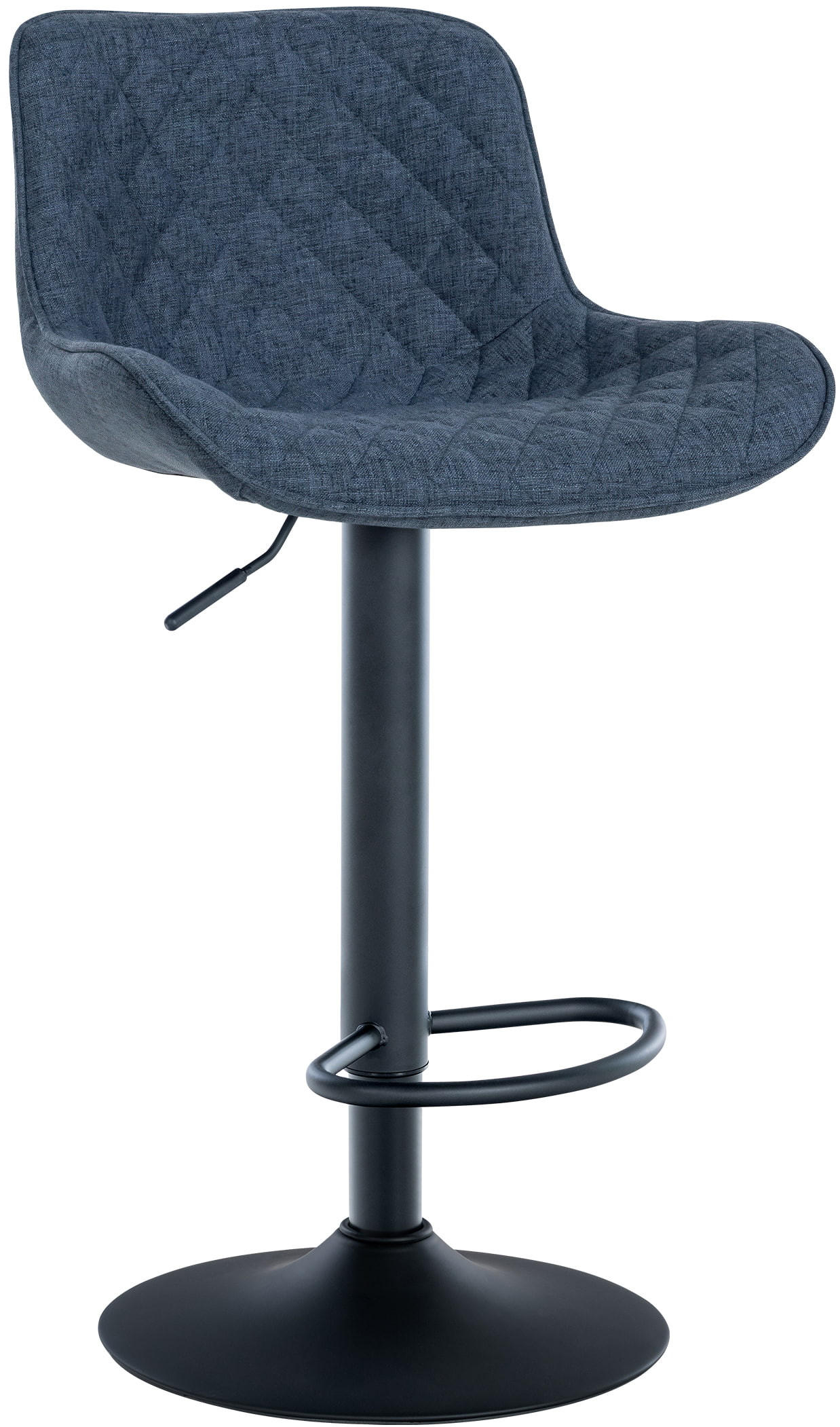 BARHOCKER Stoff blau - Blau/Schwarz, Textil/Metall (48/81/54cm) - CLP