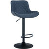 BARHOCKER Stoff blau - Blau/Schwarz, Textil/Metall (48/81/54cm) - CLP