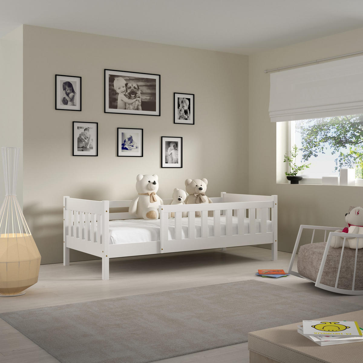 KINDERBETT ELSA 80x190 cm Weiß - Weiß, Holz (80/190cm) - MASSENO