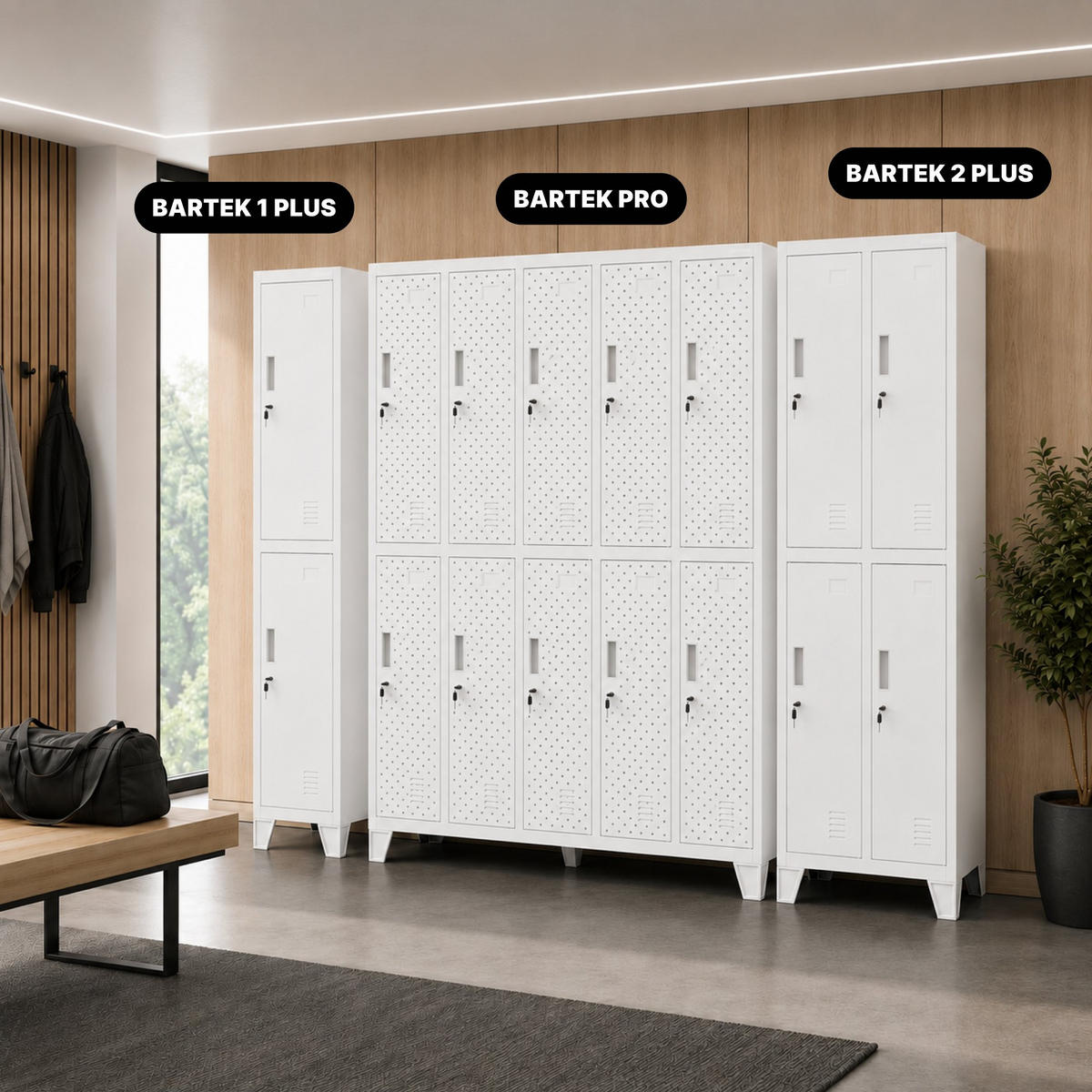 ARBEITSSCHUTZ-KLEIDERSCHRANK BARTEK PRO 172x136x45 cm - Weiß, Metall (136/172/45cm) - Jan Nowak