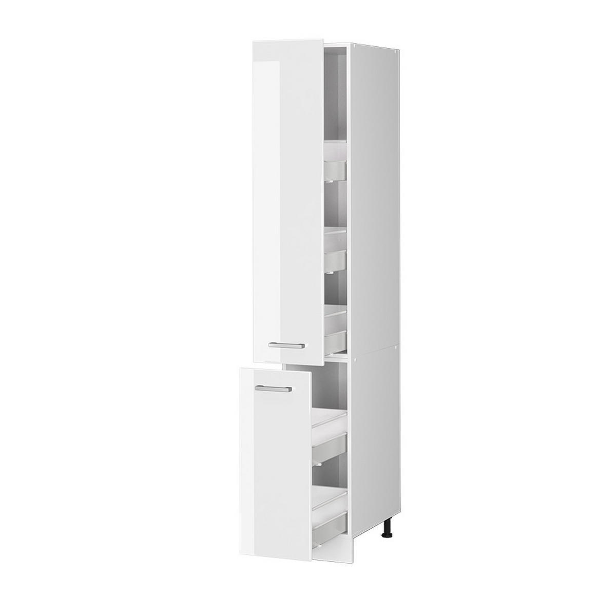 HOCHSCHRANK R-Line Weiß Hochglanz 30 cm mit Türen - Weiß Hochglanz/Weiß, Holzwerkstoff (30/207/57.2cm) - Vicco
