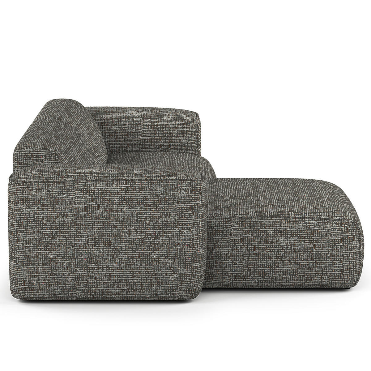 1,5-SITZER ECKSOFA mit Longchair - Schwarz/Grau, Kunststoff/Textil (260/173cm) - home24