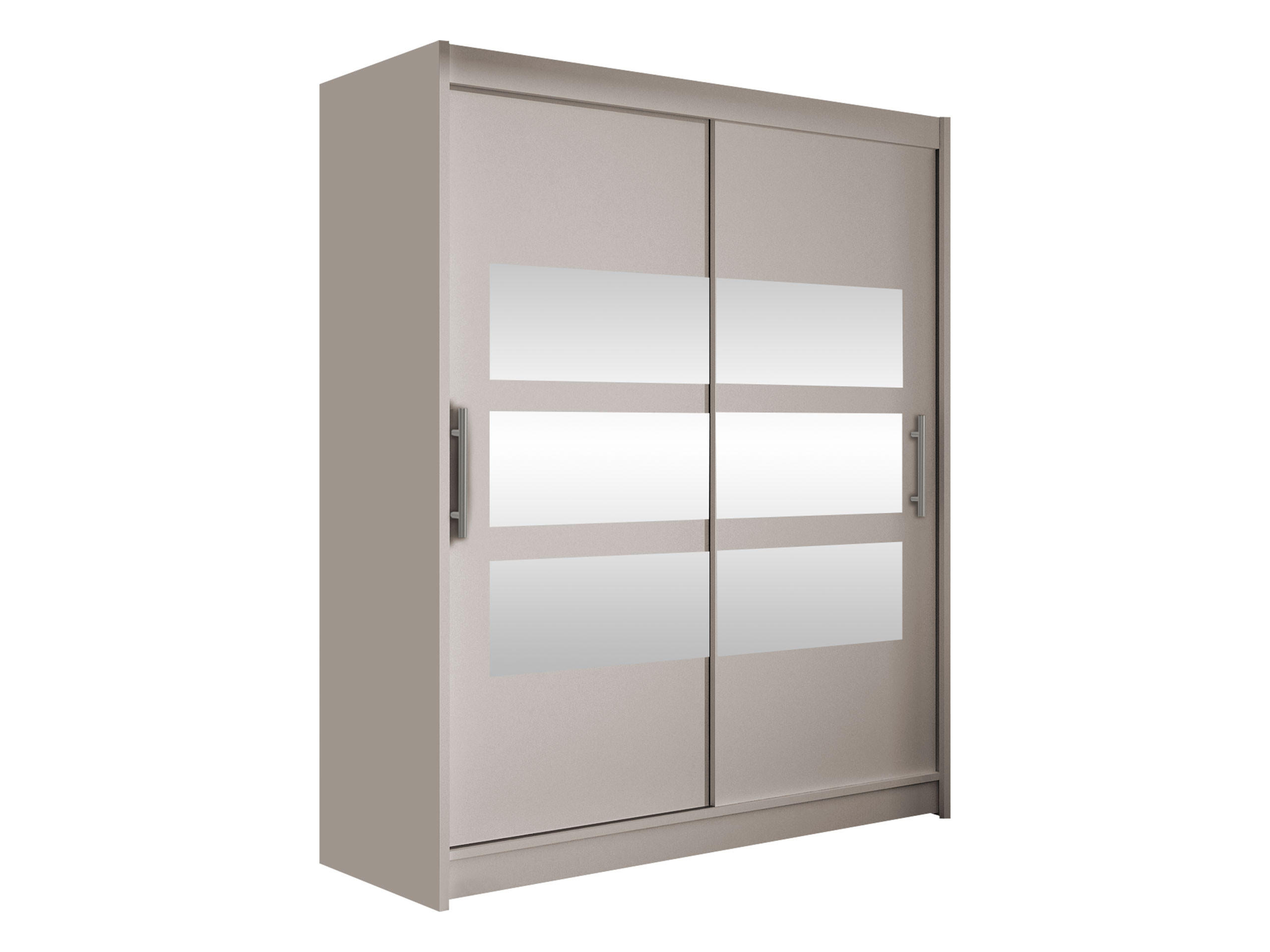 SCHWEBETÜRENSCHRANK Westa VII - Kaschmir/Silberfarben, Holzwerkstoff/Metall (150/200/58cm) - MIRJAN24