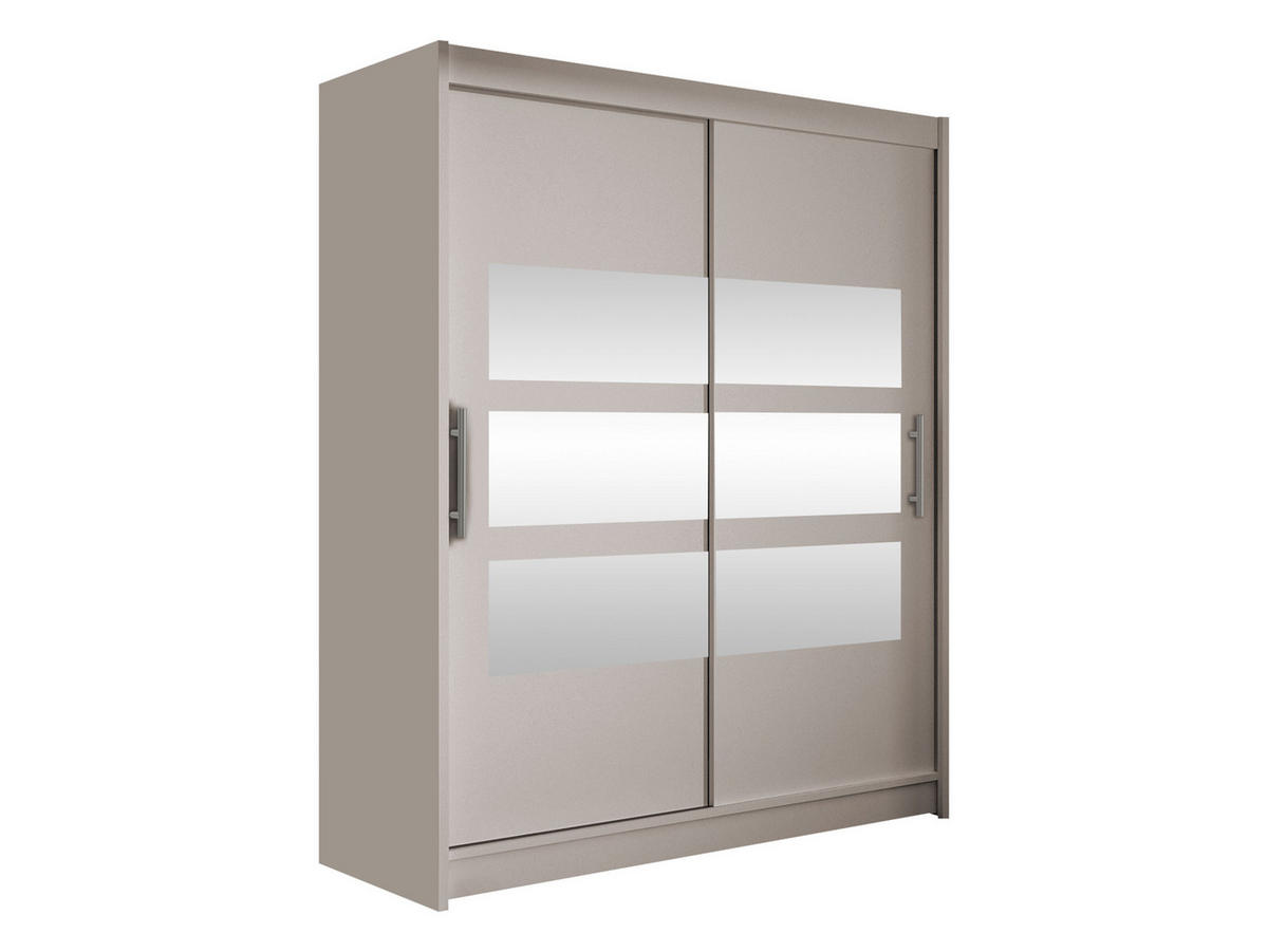 SCHWEBETÜRENSCHRANK Westa VII - Kaschmir/Silberfarben, Holzwerkstoff/Metall (150/200/58cm) - MIRJAN24