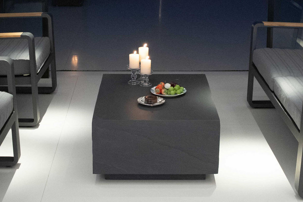 COUCHTISCH COLORADO aus GF-Beton Rechteck, Wetterbeständig, 86x66x36 cm - Dunkelgrau, Naturmaterialien (86/66/36cm) - Elementi