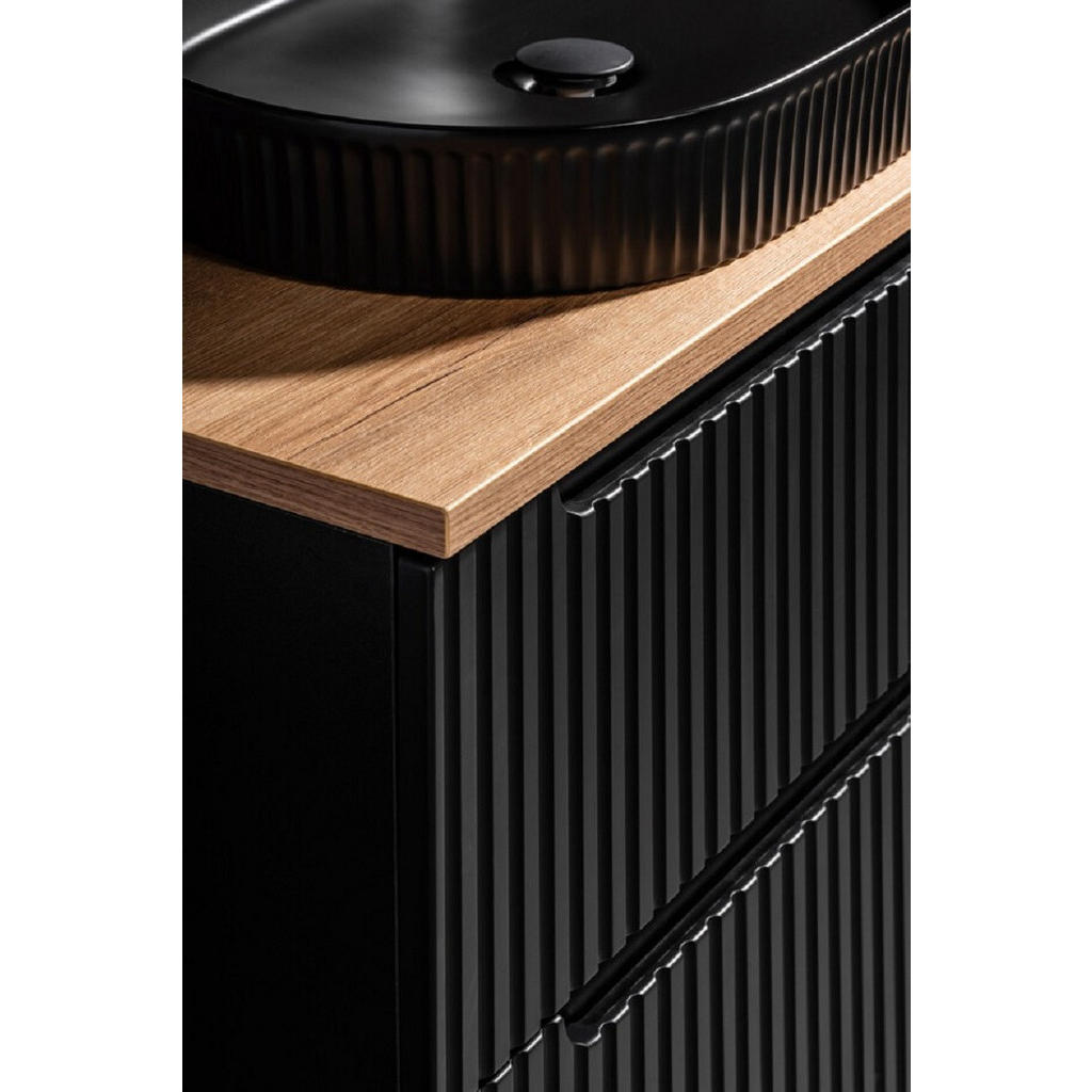 Thumbnail - Waschtischkombi, Schwarz, Eiche Artisan, Holz, Nachbildung, 80x57x40 cm, Badezimmer, Badezimmerschränke, Waschtischkombi...