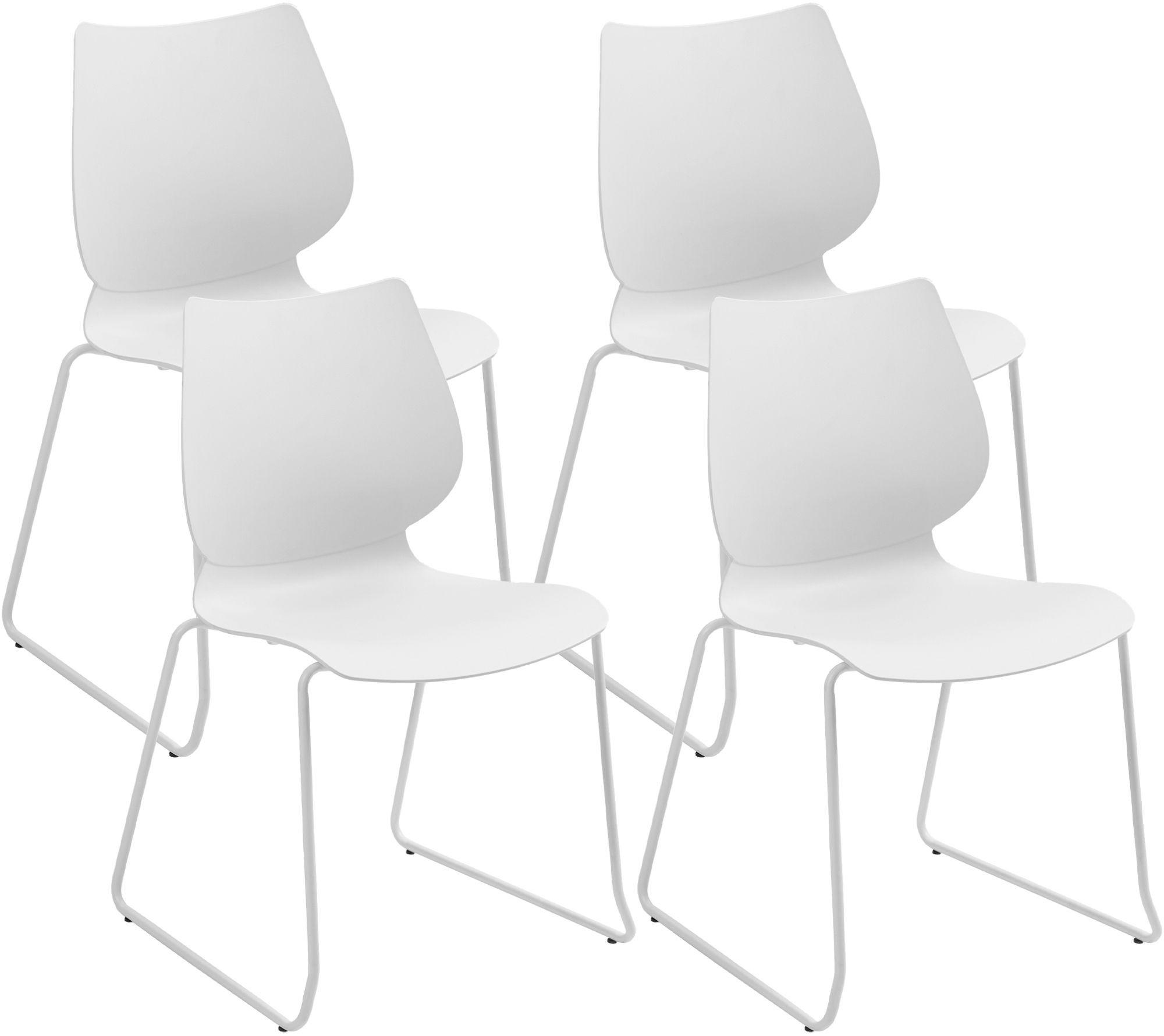 STUHL 4 Kunststoff Weiß - Weiß, Kunststoff (47/86/50cm) - CLP