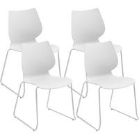 STUHL 4 Kunststoff Weiß - Weiß, Kunststoff (47/86/50cm) - CLP
