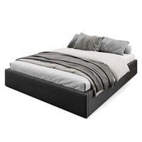 POLSTERBETT 160x200cm Bett mit Stauraum Lattenrost Schwarz - Schwarz, Holz/Holzwerkstoff (160/200cm) - Muralo