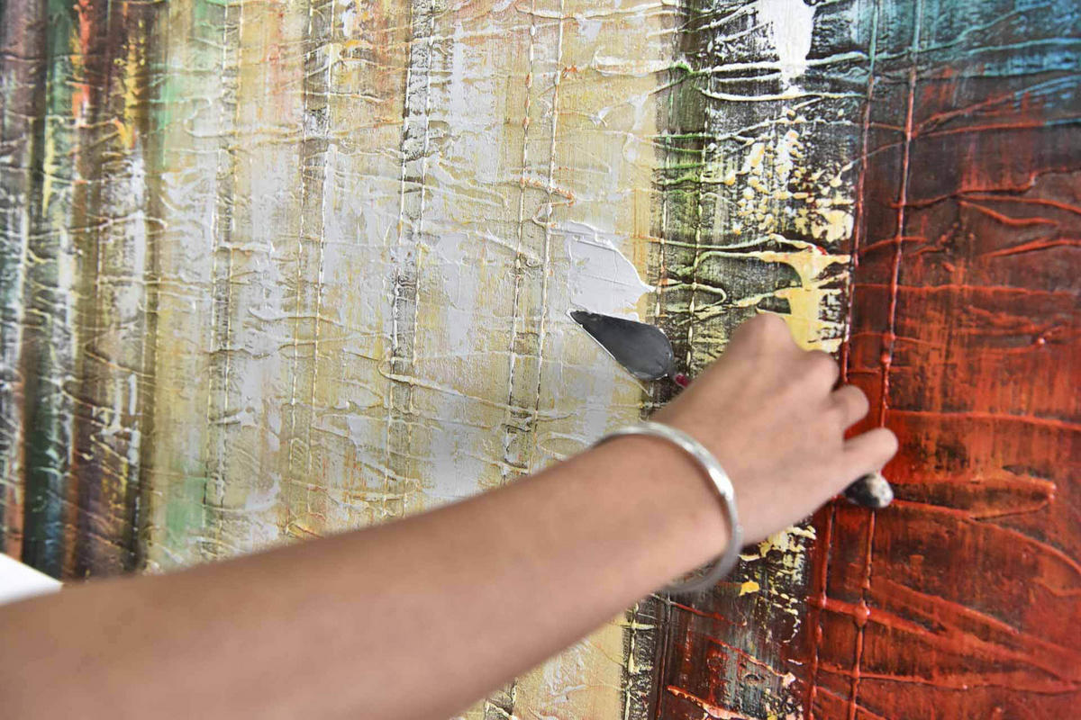 ÖLGEMÄLDE 120/60 cm - Multicolor, Holz/Textil (120/60cm) - KUNSTLOFT