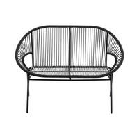 GARTENBANK - 2 Personen - Harz - Schwarz - - Schwarz, Kunststoff (115/80/78cm) - Vente-Unique