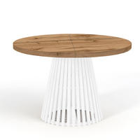 ESSTISCH runder ausziehbarer Tisch für Esszimmer DOVER 90 / 190 cm, Farbe: Eiche Wotan / Weiß - Eiche Wotan/Weiß, Holz (190/90/77cm) - Dekori_Interiors