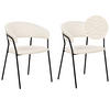 STUHL 2er-Set Bouclé cremeweiß Mariposa - Schwarz/Weiß, Textil (55/78/55cm) - Beliani