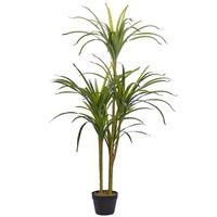 KUNSTPFLANZE im Blumentopf 147 cm Grün/Schwarz Dracaena Anita - Schwarz/Grün, Kunststoff (147cm) - Beliani
