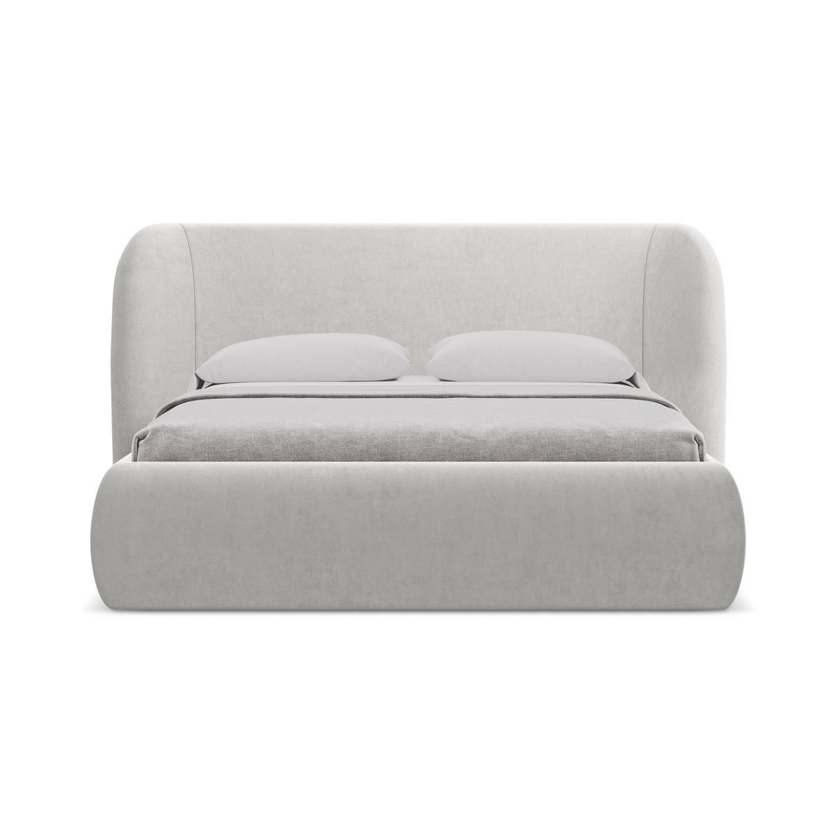 POLSTERBETT mit Bettkasten und Lattenrost 210x215 Grau - Silberfarben/Schwarz, Kunststoff/Textil (160/200cm) - Makamii