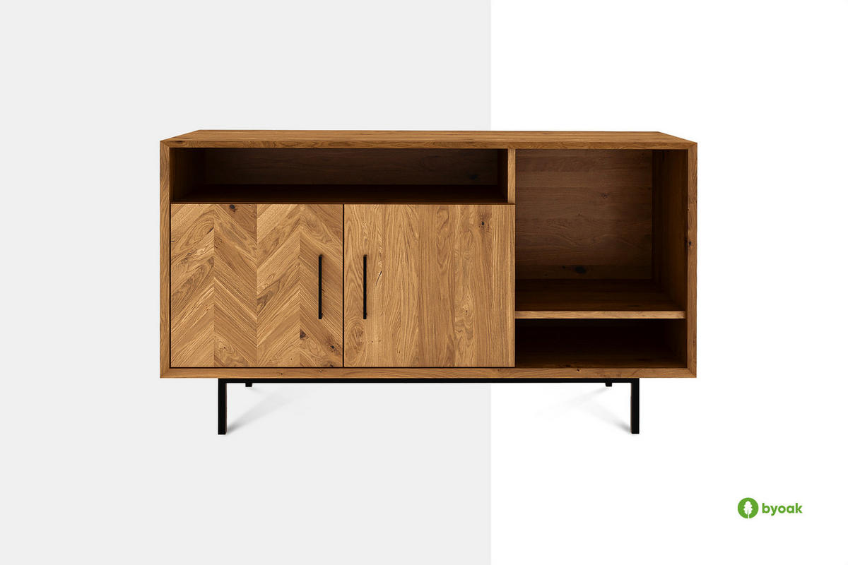 KOMMODE BREIT LEON Kernbuche - Kernbuche, Holz (144/80/45cm) - byoak