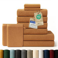 HANDTUCH 8-teilig, 2x Badetuch 70/140 + 4x Handtuch 50/100 + 2x Gästetuch 30/30 + 2x Waschlappen 15/20 cm, Braun - Braun, Textil (70/140cm) - Blumtal