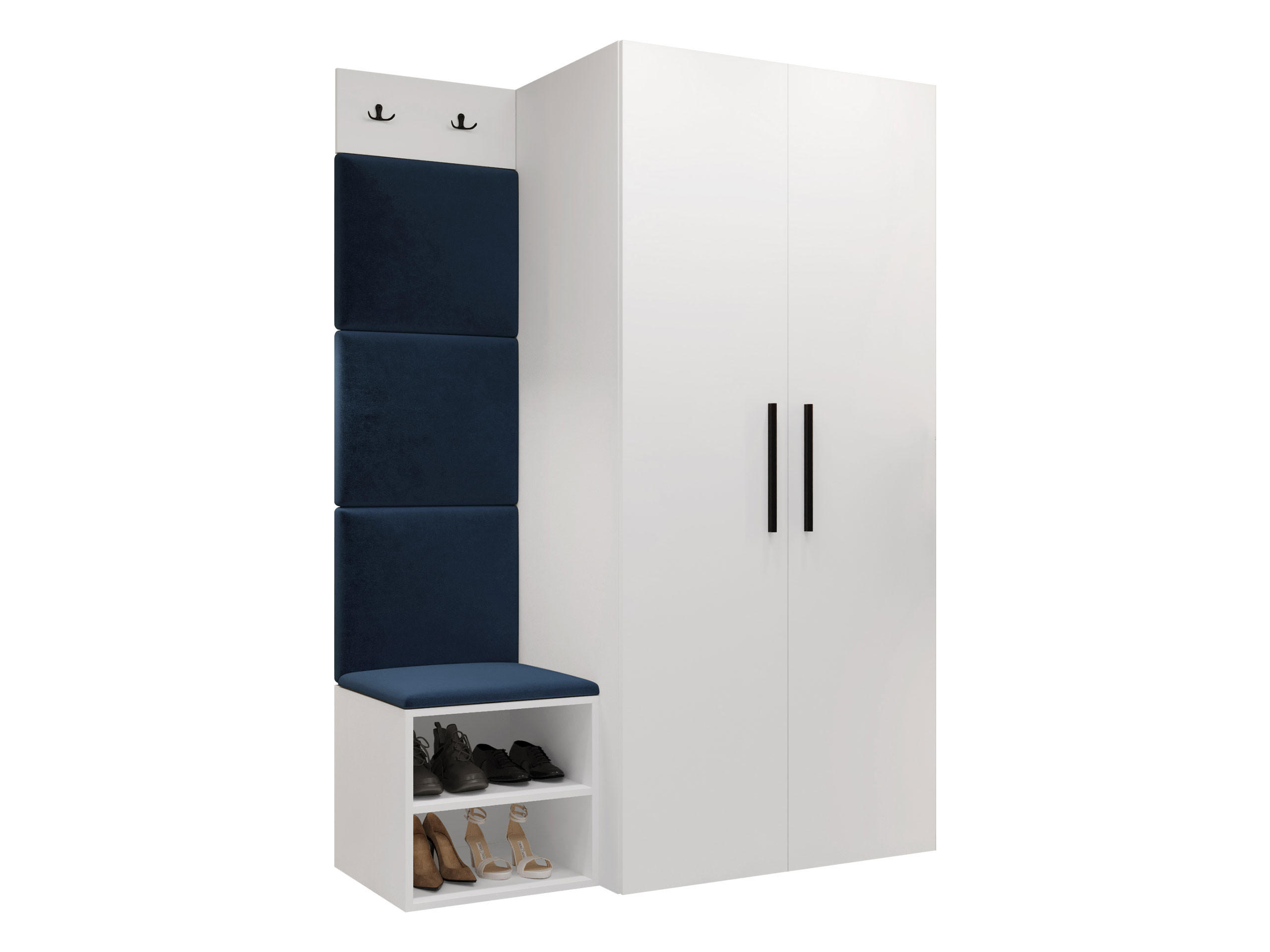 MOBILIER PENTRU HOL Medi IV - albastru/alb, material plastic/compozit lemnos (80/191/50cm) - MIRJAN24