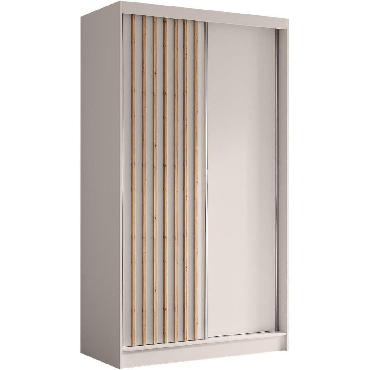 SCHWEBETÜRENSCHRANK Helios 120/216/61 kaschmir mit Schubladeneinsätze - Kaschmir, Holzwerkstoff (120/216/61cm) - Beautysofa