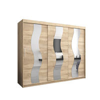 SCHWEBETÜRENSCHRANK 200/250/62 2-türig - Silberfarben/Sonoma Eiche, Holz/Kunststoff (250/200/62cm) - Abiks Möbel