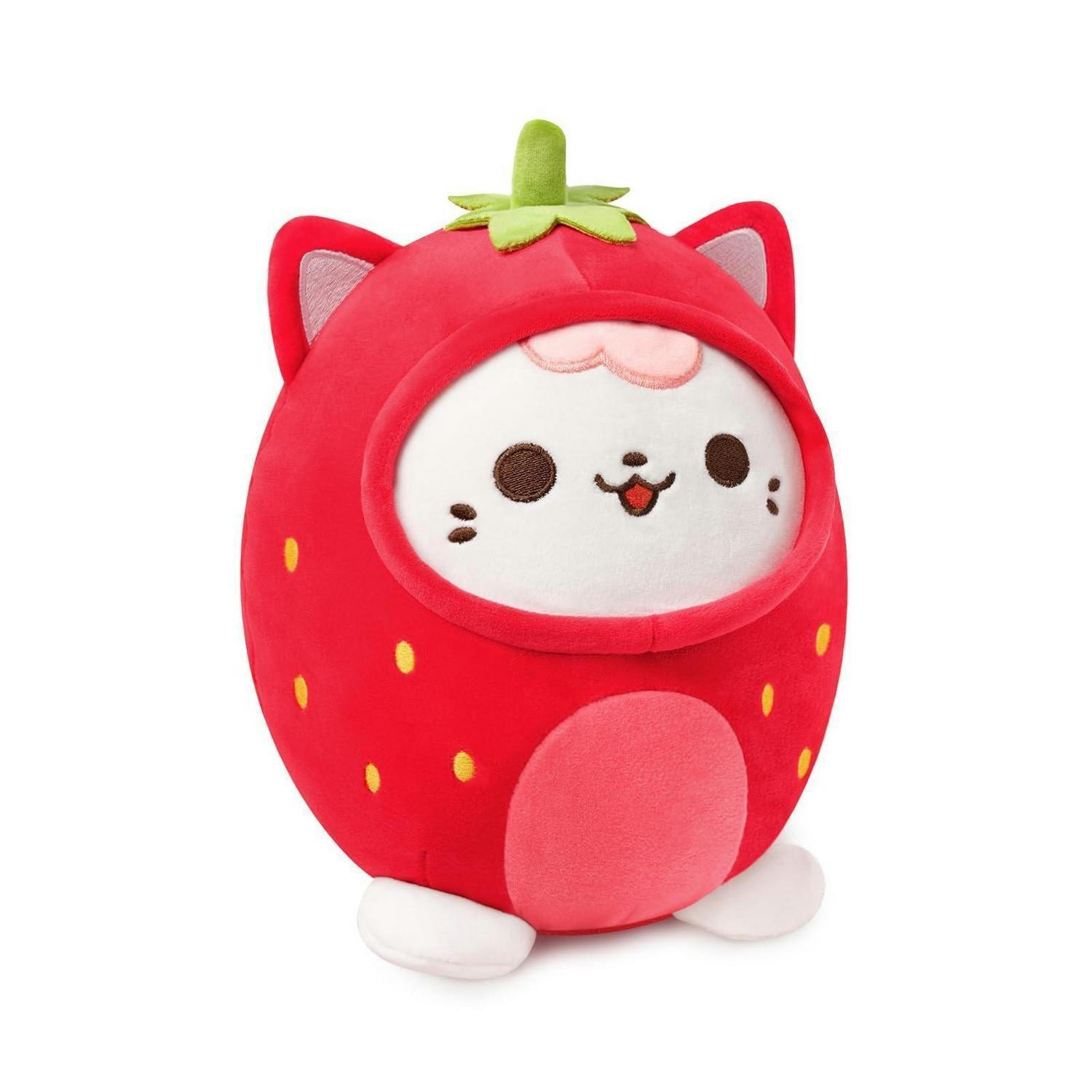 PLÜSCHTIER Katze Erdbeere 20 cm - Rot, Textil (20/20cm)