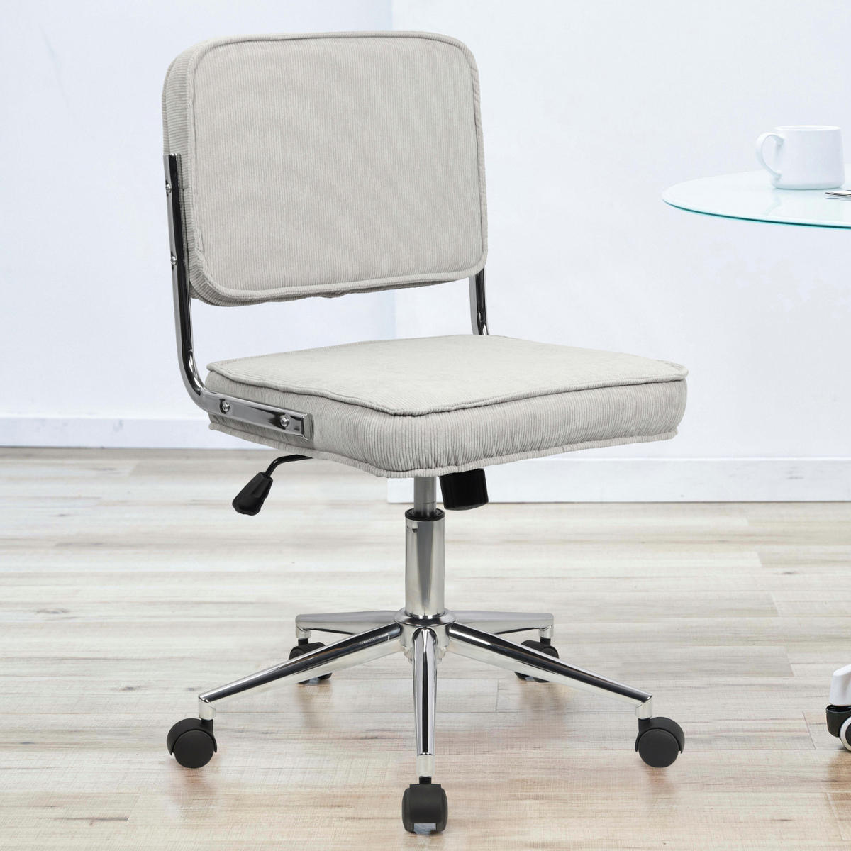 BÜROSTUHL Liv Schreibtischstuhl höhenverstellbar mit Rollen Grau - Grau, Textil (48/94/47cm) - SVITA