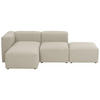 ECKSOFA mit Hocker rechts Kattrina Flachgewebe creme - Creme, Kunststoff (160/250cm) - 58aufmkessel
