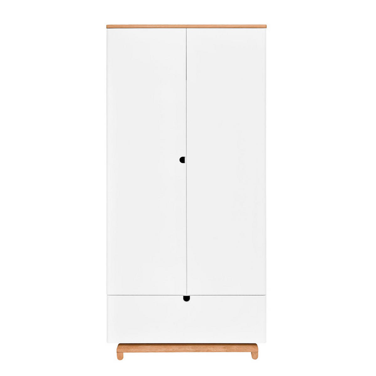 ORMAR 2 vrata Bijelo i drvo - bijela, drvni materijal (90/109/50cm) - Petits-meubles