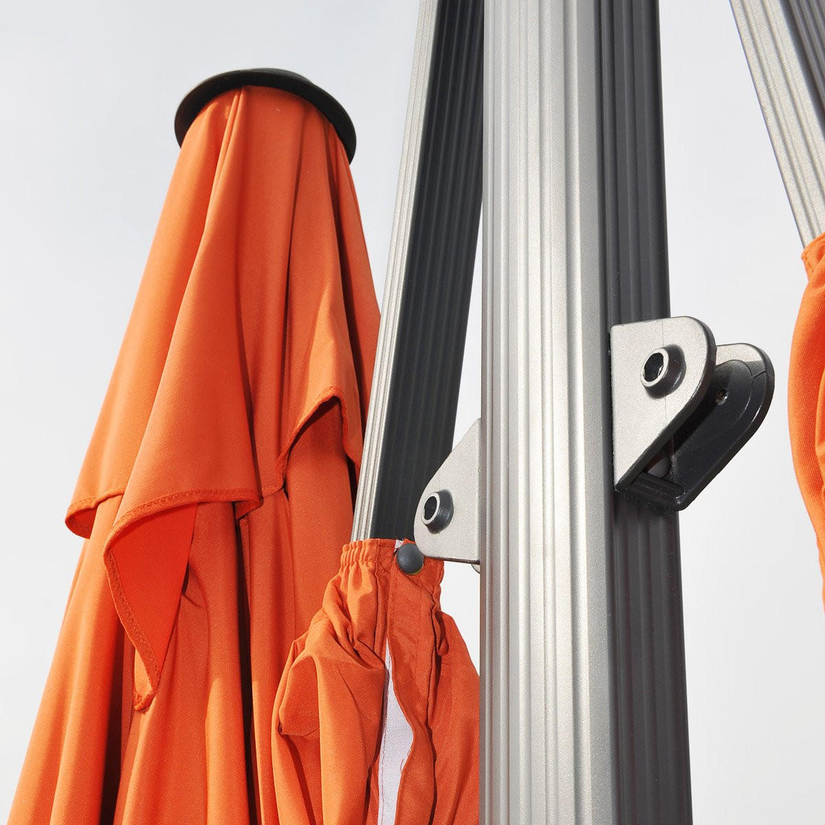 DOPPEL-AMPELSCHIRM + STÄNDER Orange 297/620 cm - Orange, Metall (620/297cm) - MCW