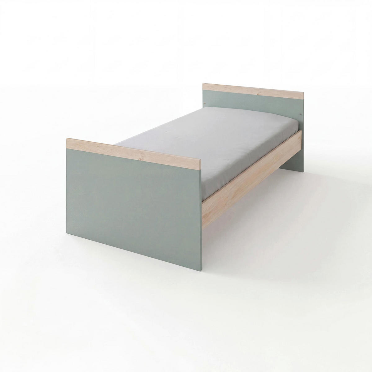 KINDERBETT Jimmy Salbei - Eichefarben/Salbeigrün, Holz/Holzwerkstoff (70/140cm) - Roba