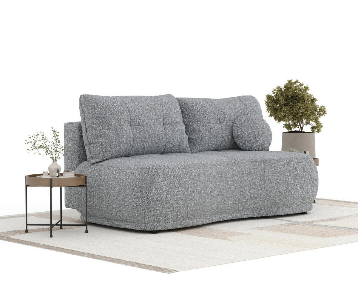 SCHLAFSOFA Cirrus Grau Plüschstoff - Schwarz/Grau, Holz/Holzwerkstoff (206/95/105cm) - Maison de Reve