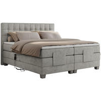 BOXBETT ELEKTRO 160/200 Hellgrau Struktur - H3 - Hellgrau, Holz/Textil (160/200cm) - MKS