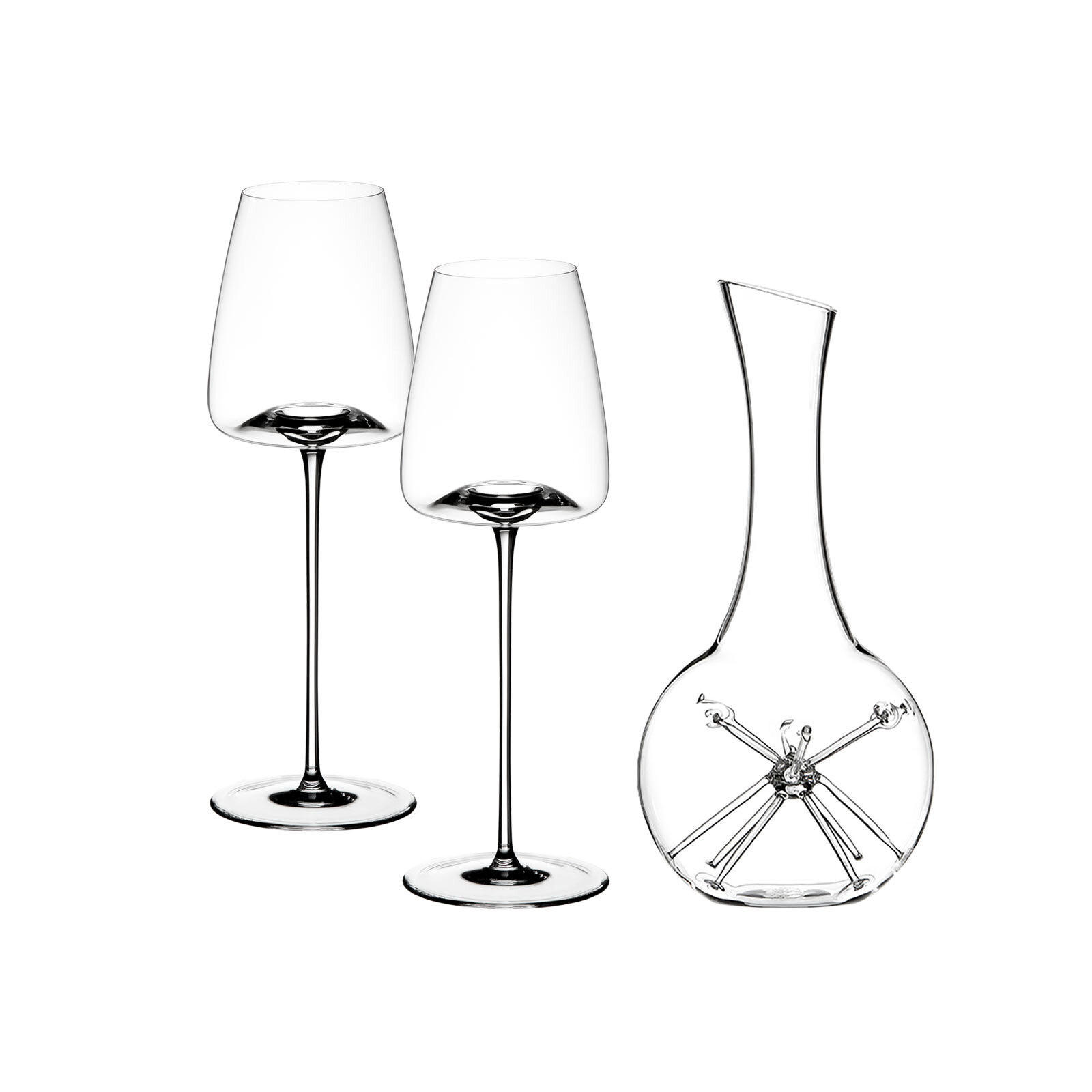 WEINGLÄSER + DEKANTER Vision Fresh + STAR mini transparent 3er Set - Transparent, Glas - Zieher