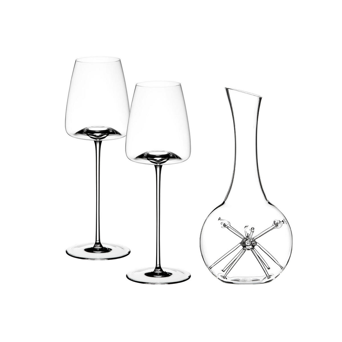 WEINGLÄSER + DEKANTER Vision Fresh + STAR mini transparent 3er Set - Transparent, Glas - Zieher