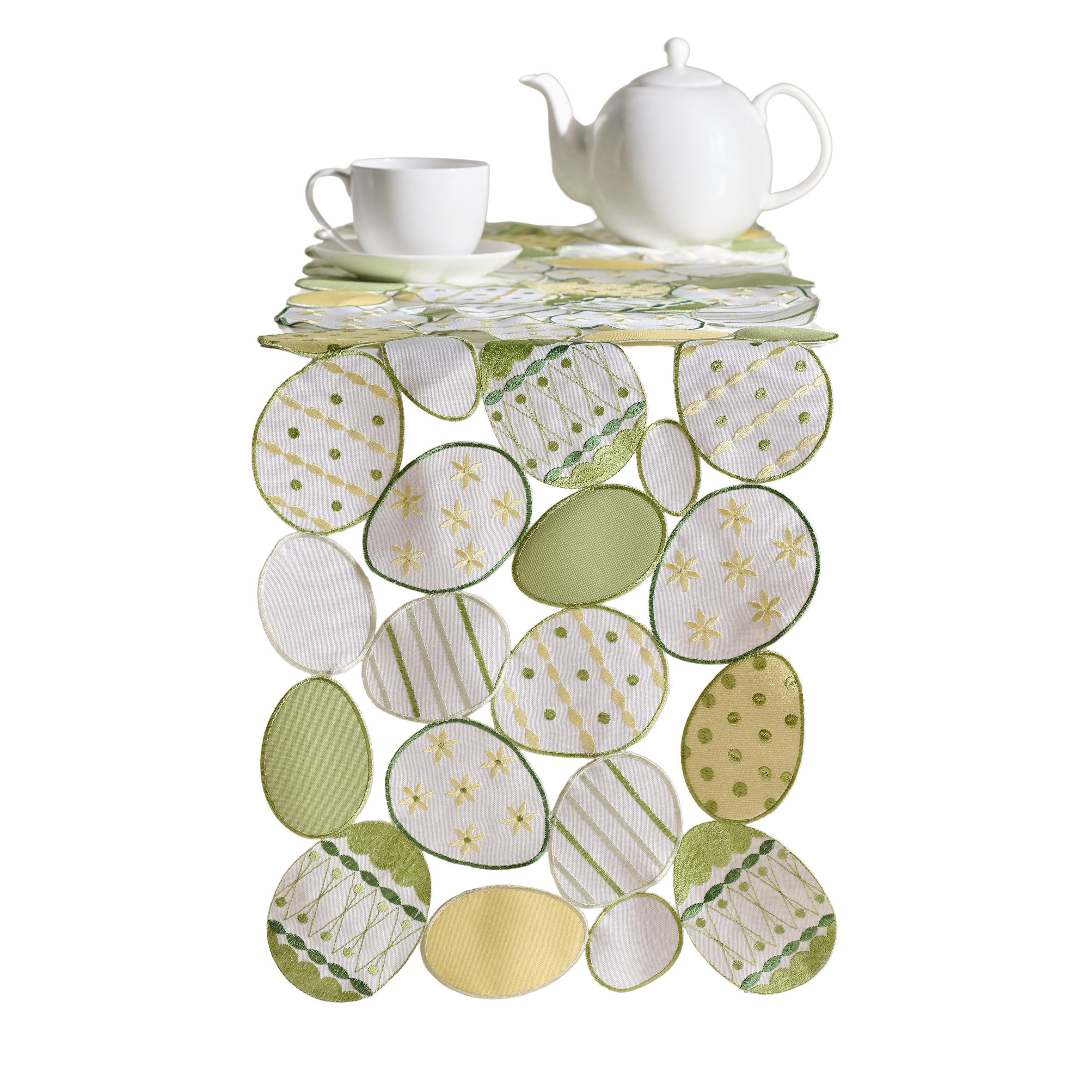 TISCHLÄUFER Egios - Weiß, Textil (180/35/1cm) - home&you